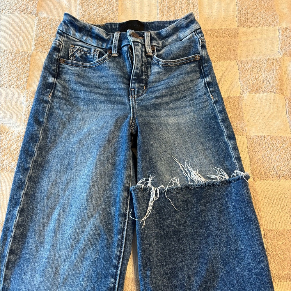 Buckle Blue Distressed Straight Leg Jeans